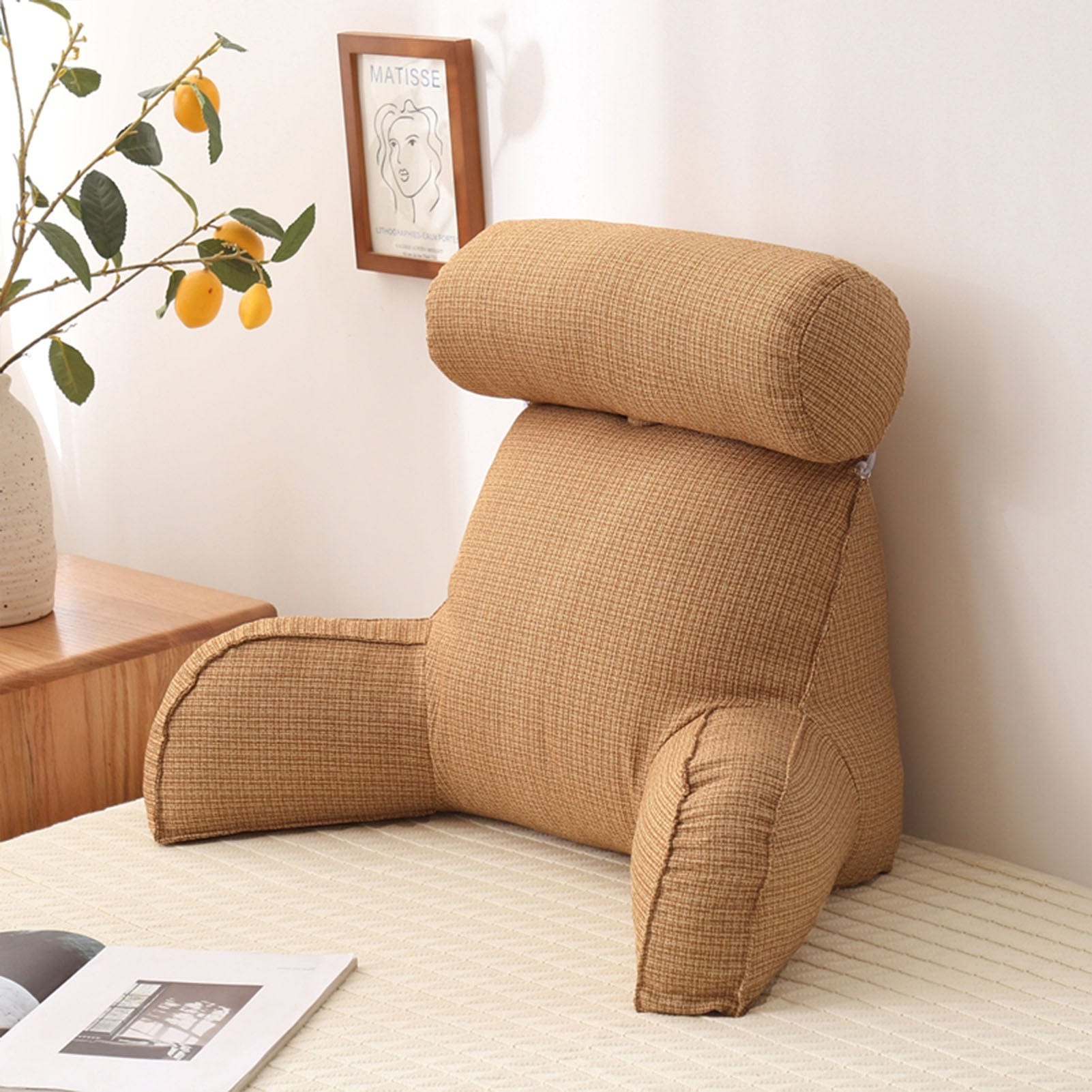 lecture-facile Coussin Coussin de lecture beige