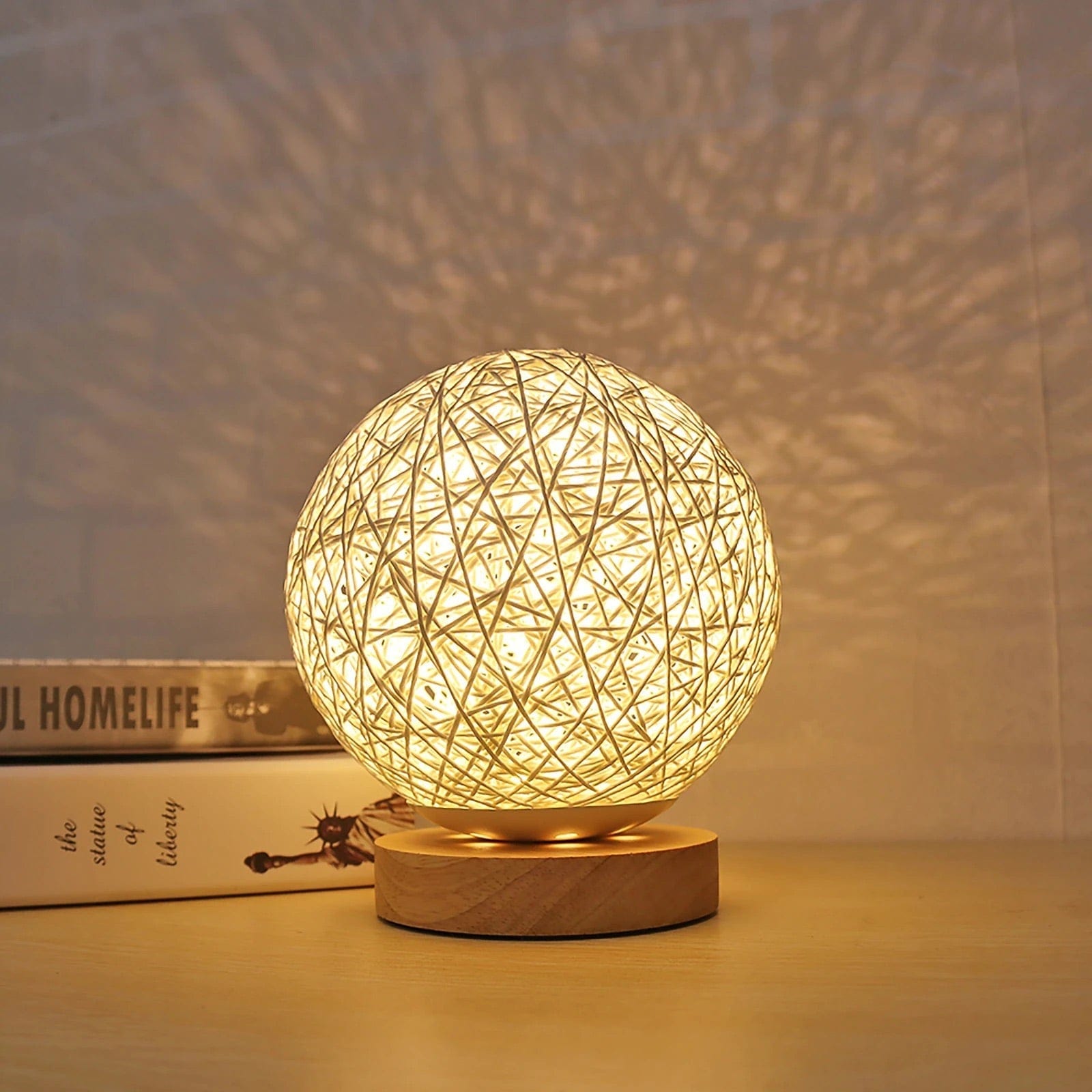 Lampe de chevet Rotin Sphère