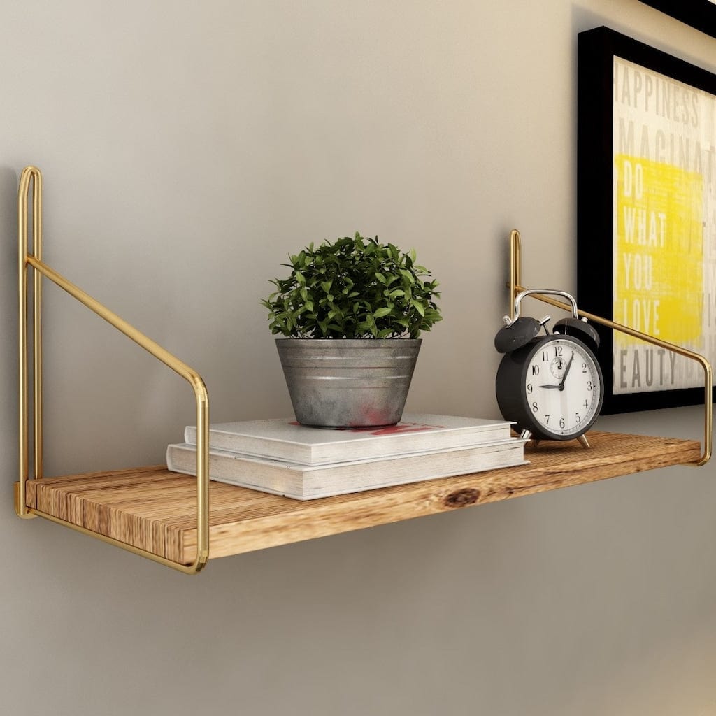 lecture-facile Étagère Petite étagère murale dorée