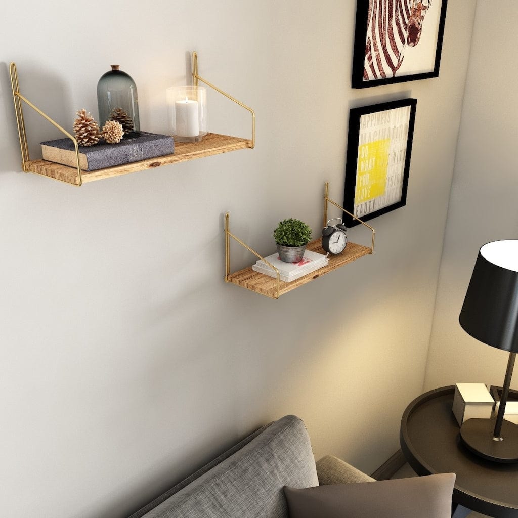lecture-facile Étagère Petite étagère murale dorée