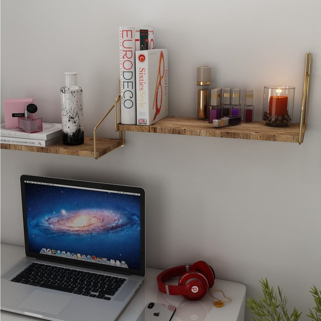 lecture-facile Étagère Petite étagère murale dorée