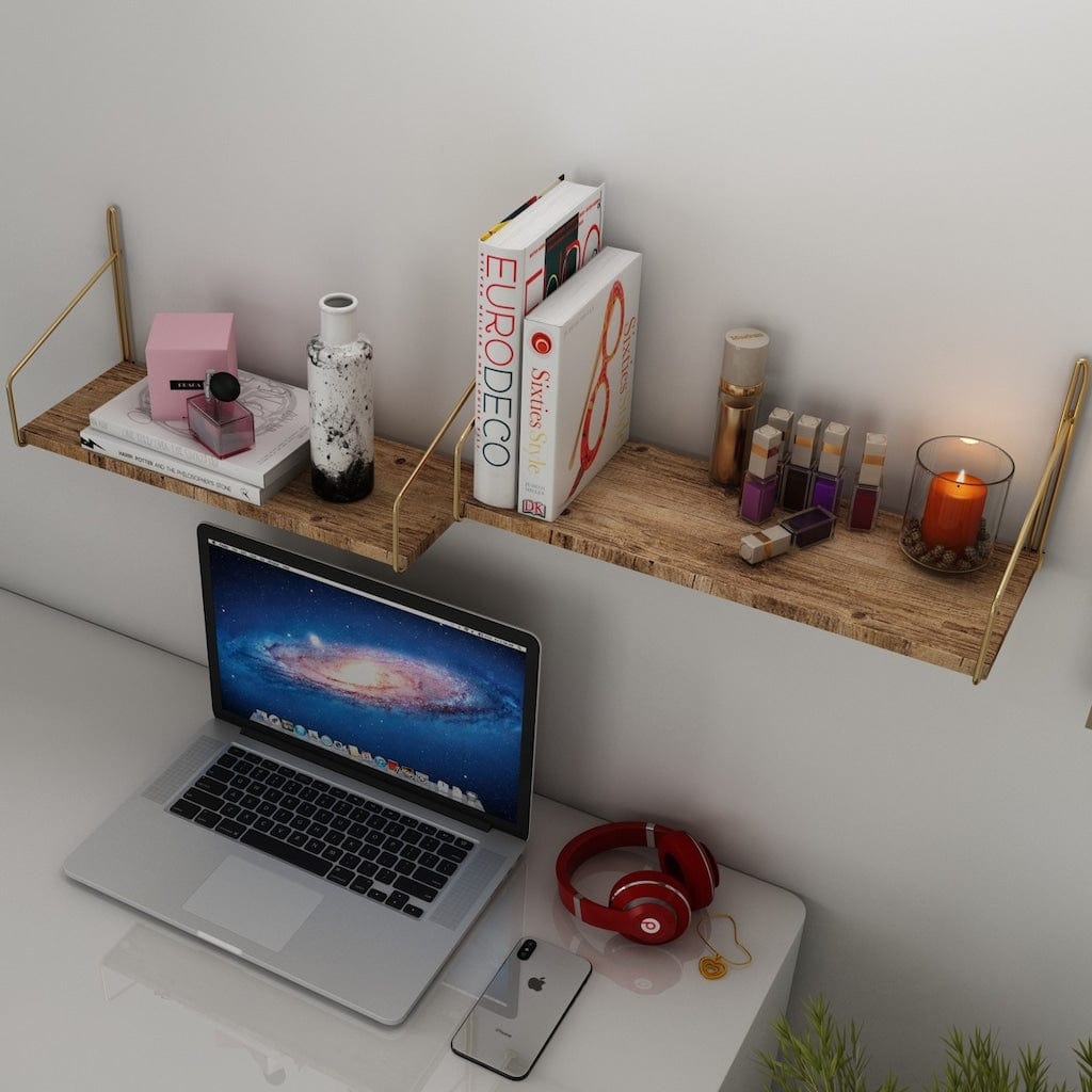 lecture-facile Étagère Petite étagère murale dorée