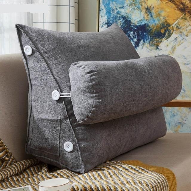 lecture-facile Coussin Coussin triangulaire gris