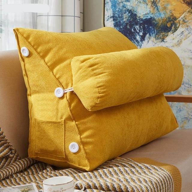 lecture-facile Coussin Coussin triangulaire jaune