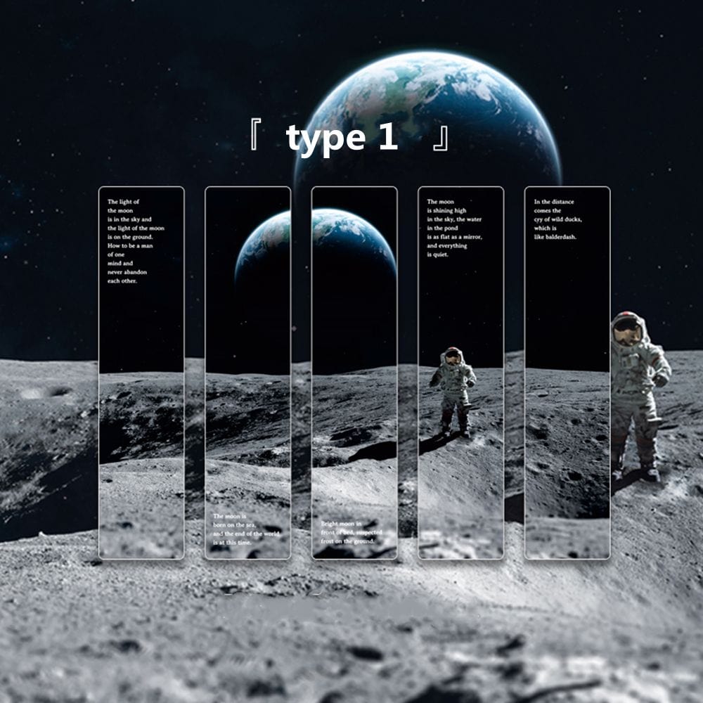 lecture-facile type 1 Marque-page photographie lune et terre