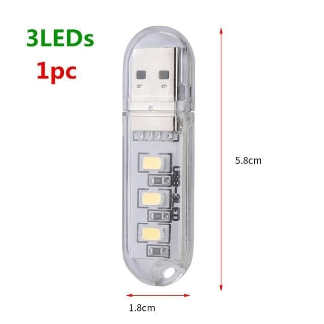 lecture-facile Court / Blanc Mini lampe de lecture USB