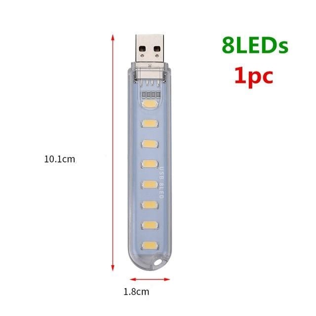 lecture-facile Long / Blanc Mini lampe de lecture USB